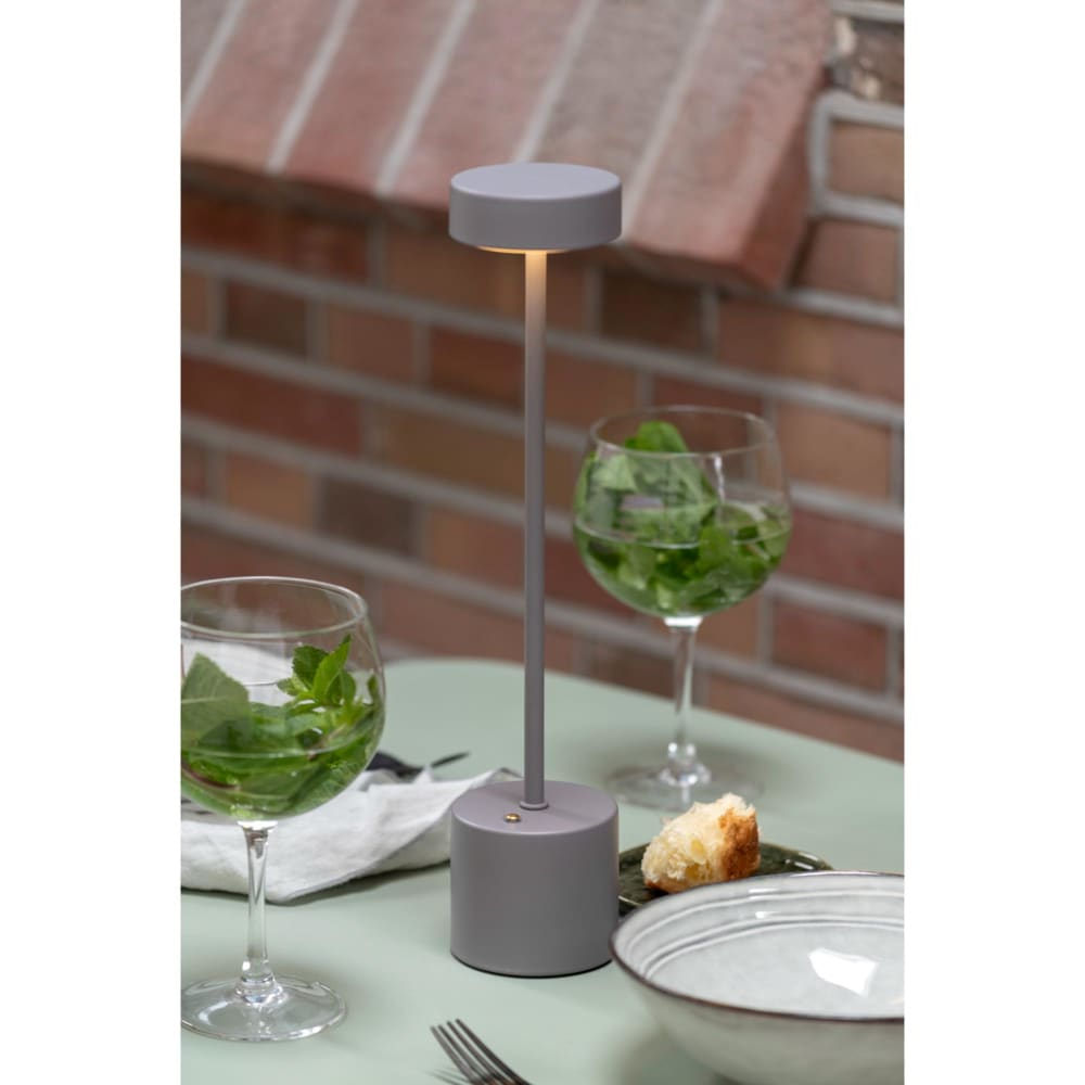 Lampe de table métal gris 8x8x37.5cm — vue 3