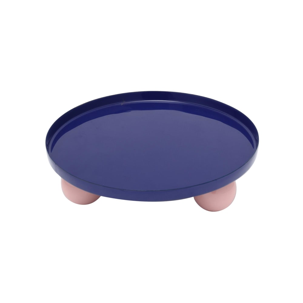 Tablett métal bleu 25x25x6.5cm Tablett métal bleu 25x25x6.5cm