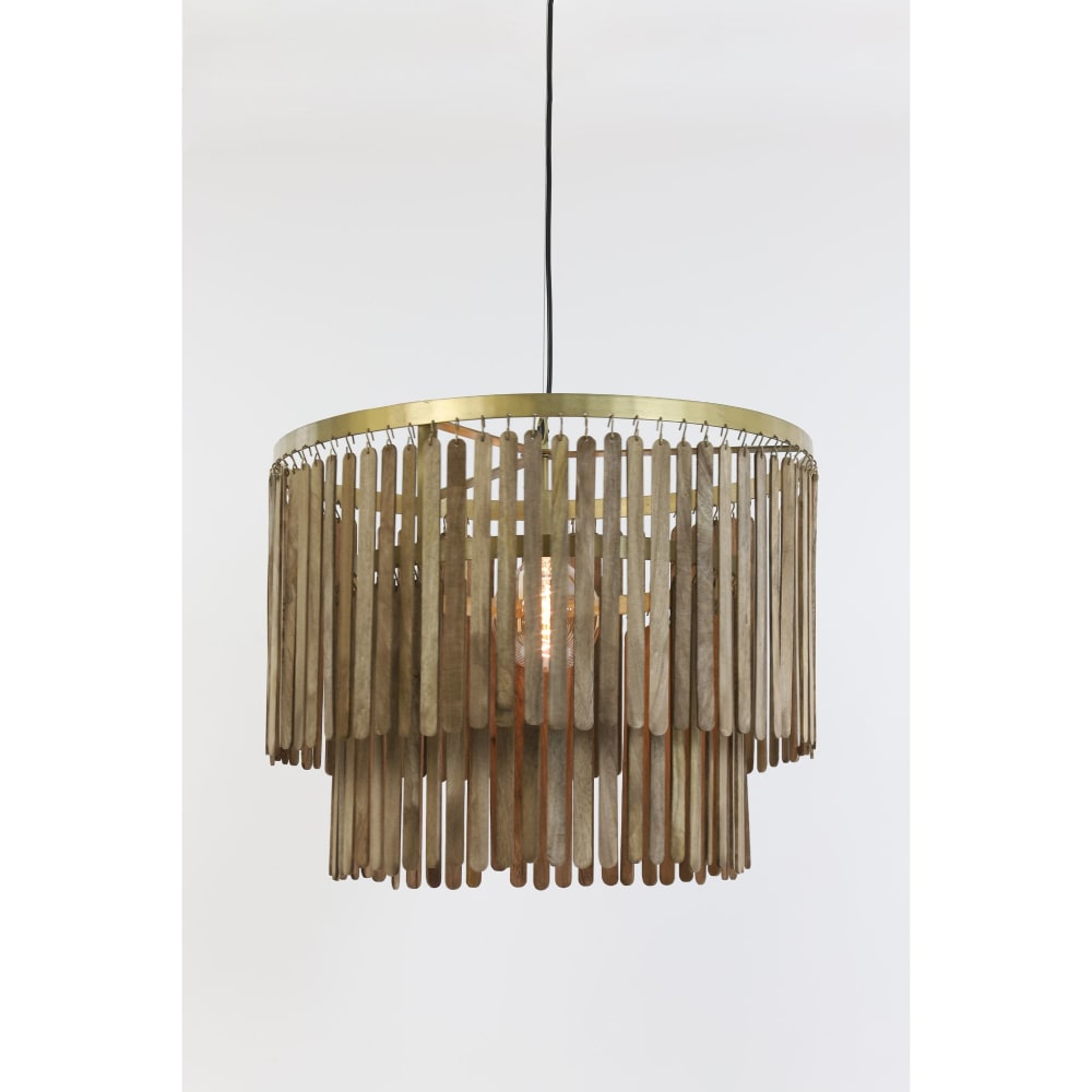 Hängeleuchte aus Holz, braun, Ø60cm - Maisons Du Monde