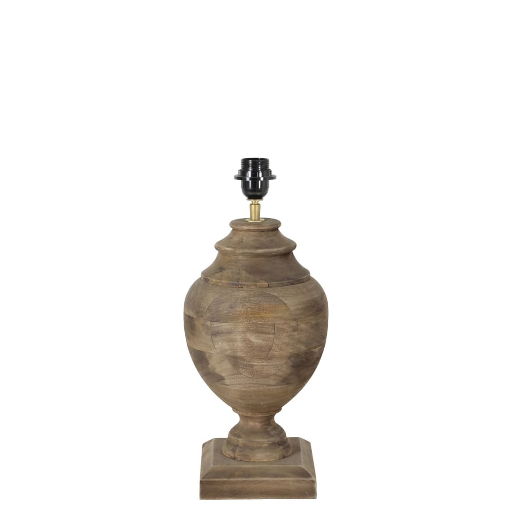 Pied de lampe bois brun