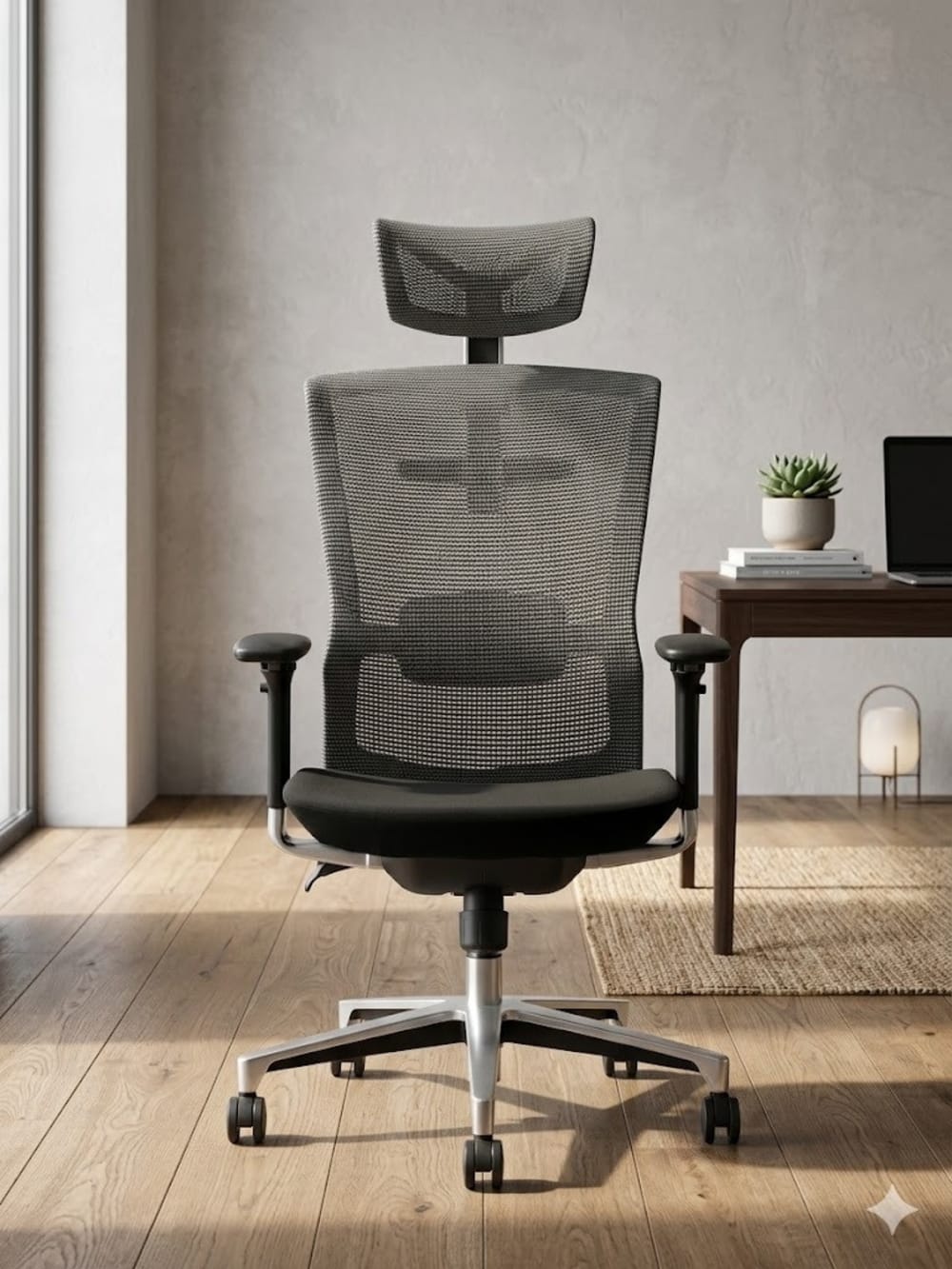 Design-Bürostuhl aus schwarzem Netzgewebe - Maisons Du Monde