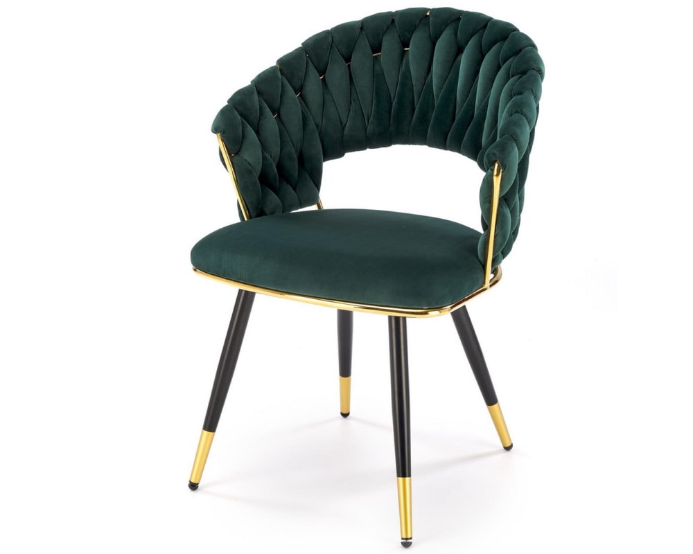 Chaise design en velours - noir