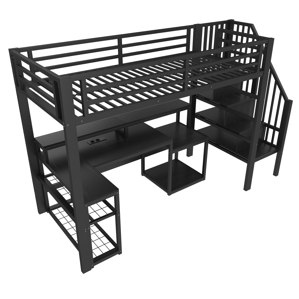 Lit mezzanine bureau