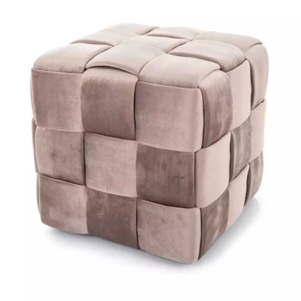 Pouf cube en velours