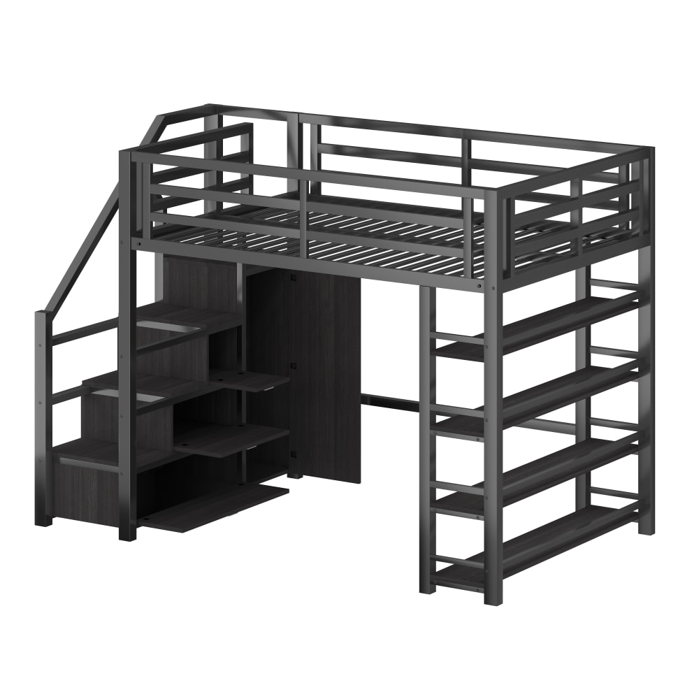 Lit mezzanine armoire - led