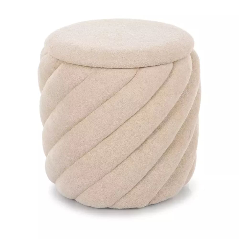 Pouf rond en tissu de