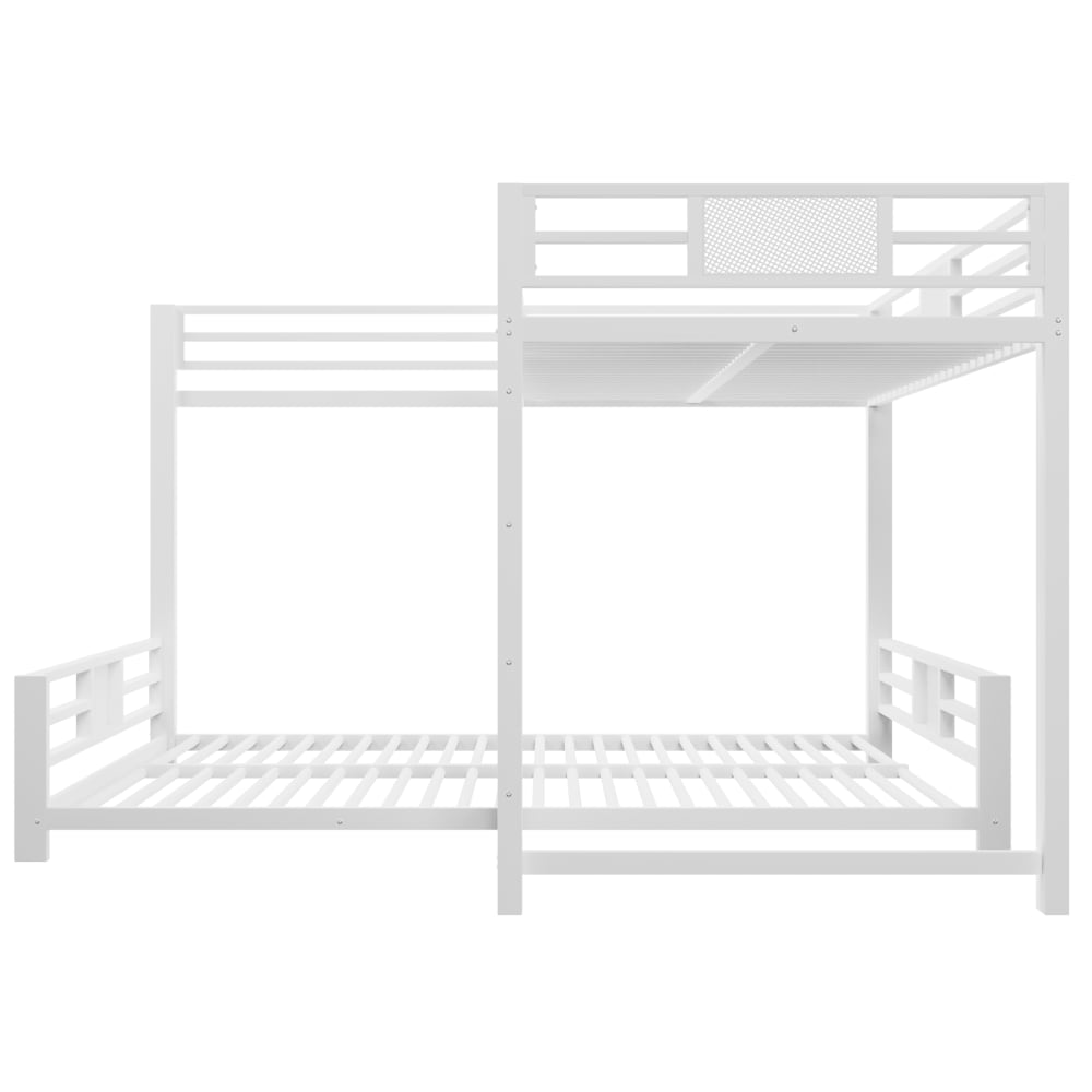 L Etagenbett aus Metall weiß 90x200 cm und 140x200 cm - Maisons