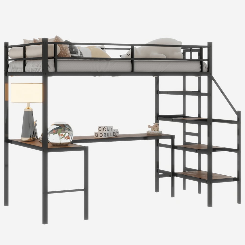 Lit mezzanine bureau - fer