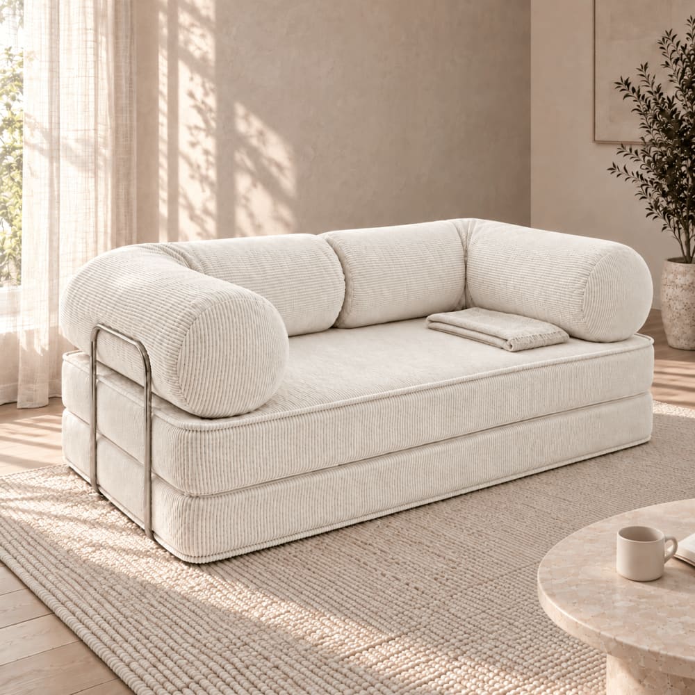 SURB Multifunktionales modulares 2-Sitzer-Sofa style modern Weiß Öko-Tex Zertifikat Pes - Polyester