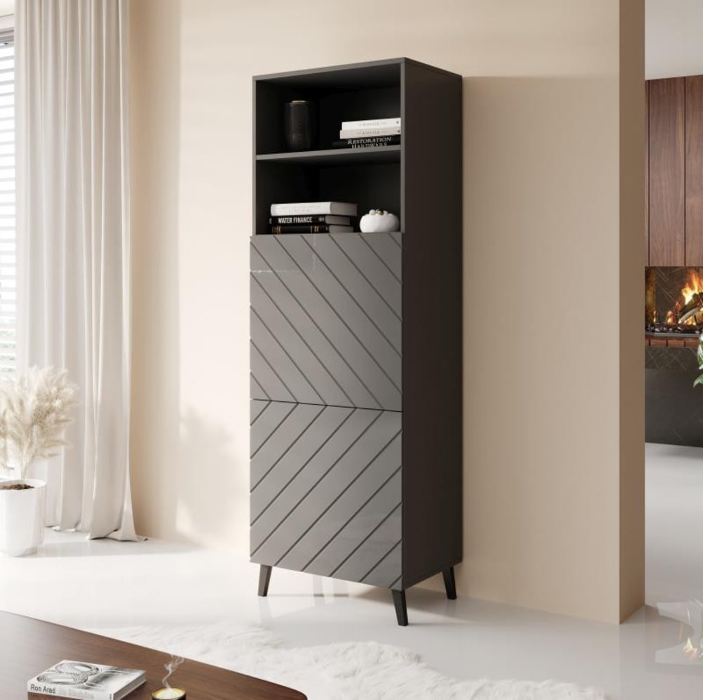 Graue Design-Vitrine, 60 cm - Maisons Du Monde