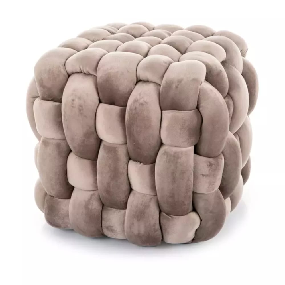 Pouf en velours de polyester