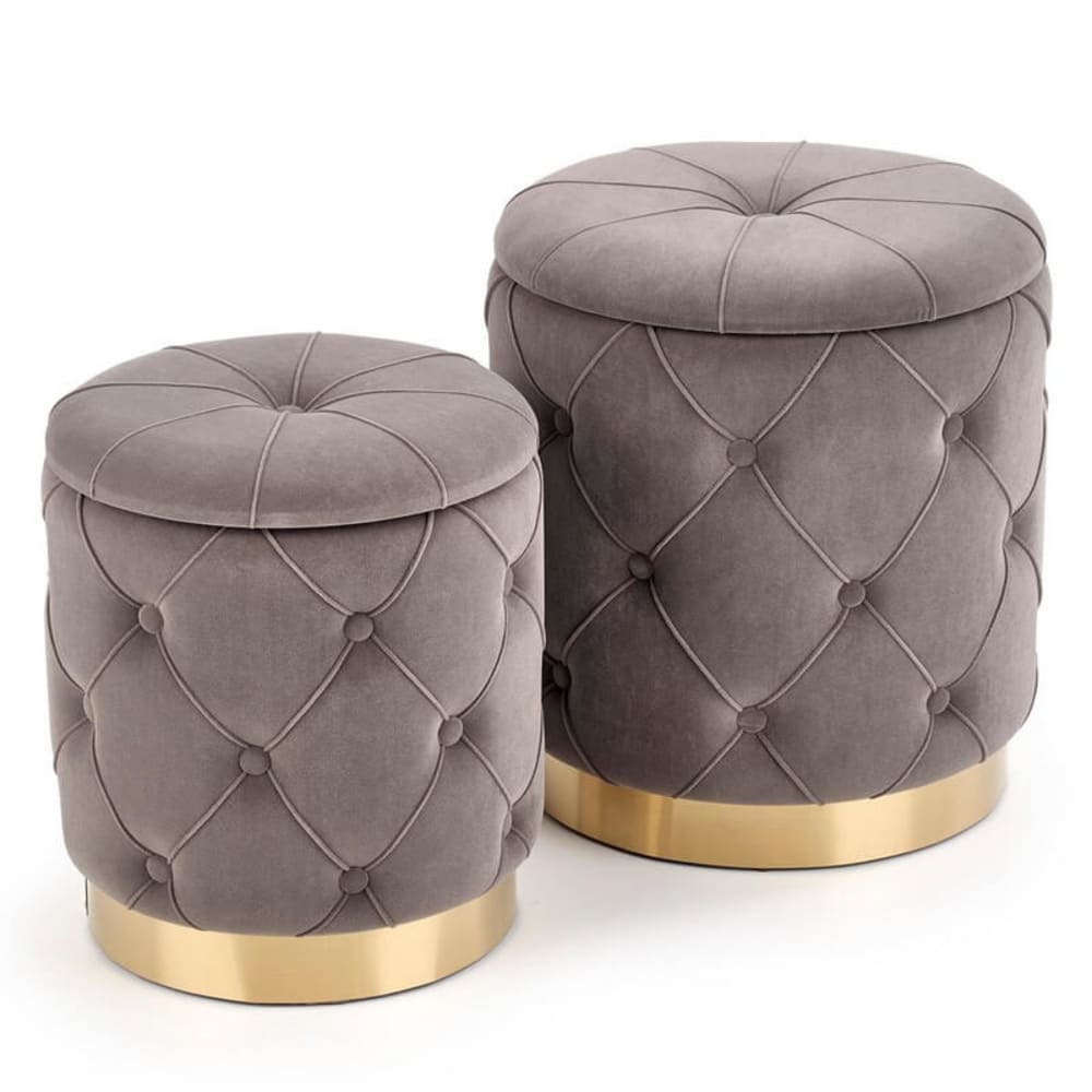 Poufs gigognes en velours