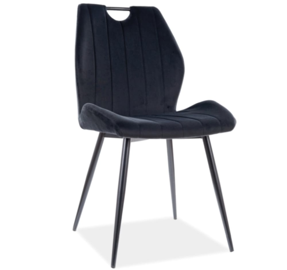 Chaise design acier noir - polyester