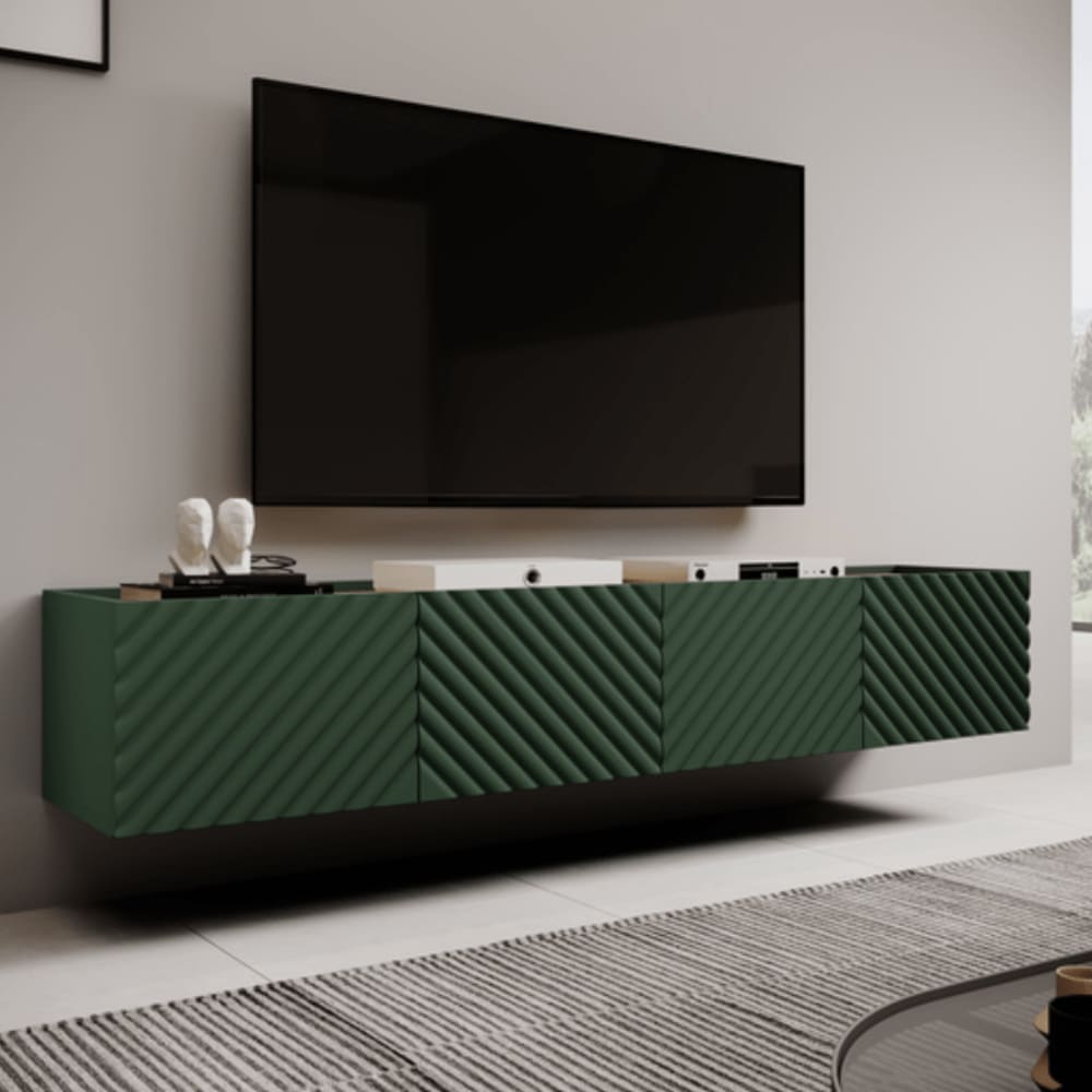 Grünes TV-Möbel mit 4 Türen, 200 cm - Maisons Du Monde