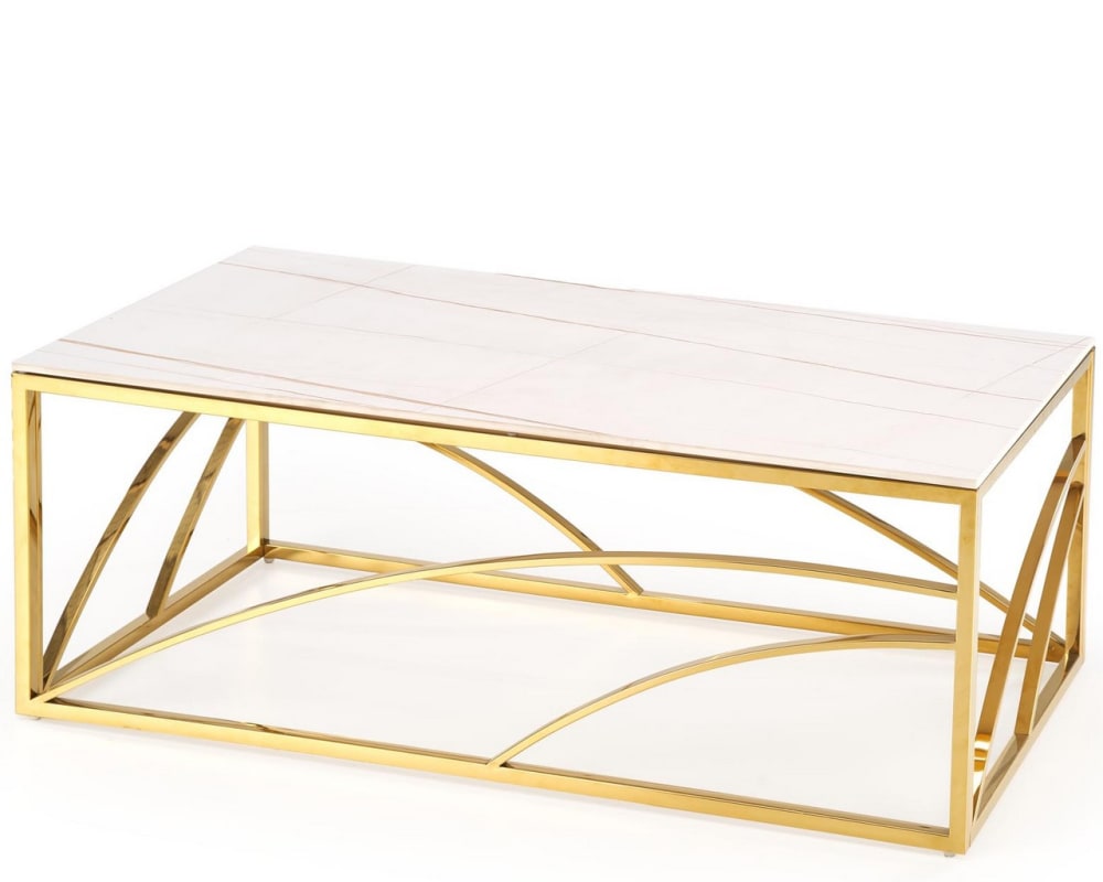 Table basse design  aspect - marbre blanc