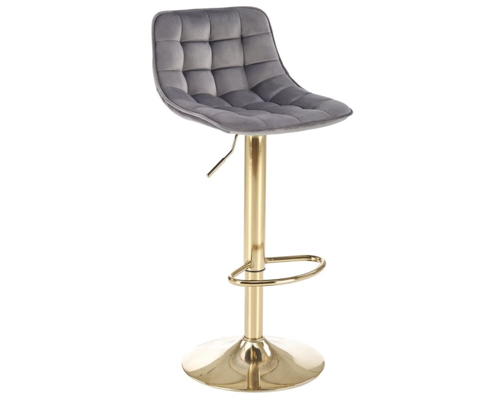 Chaise de bar en velours - pied