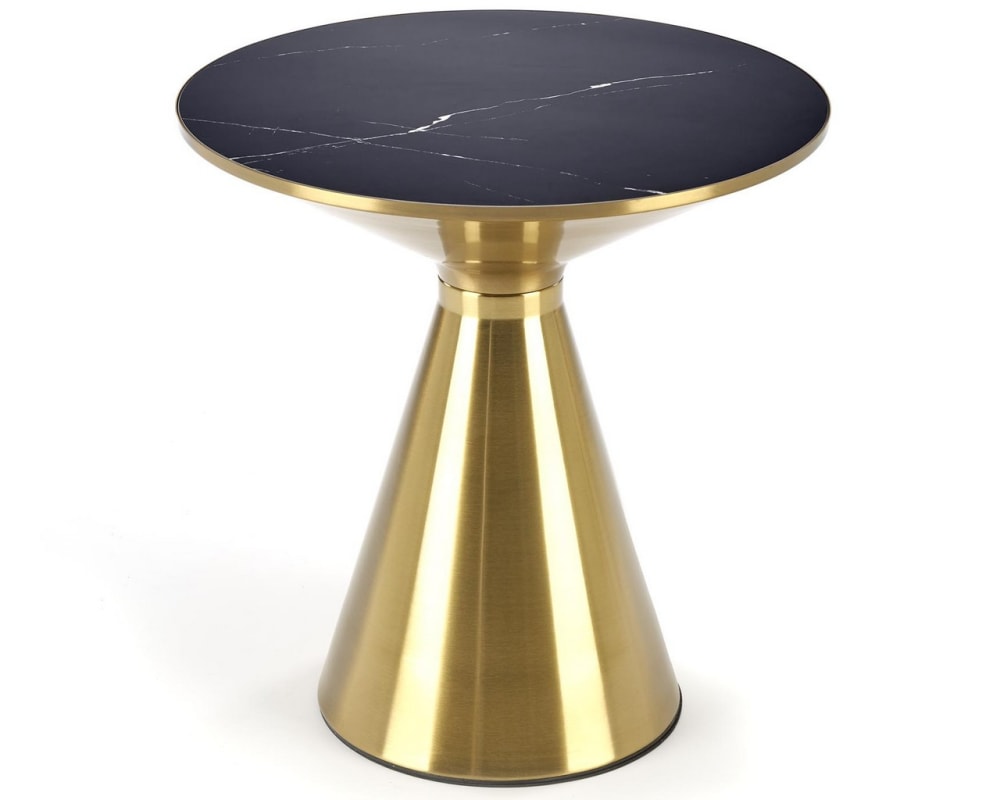 Table basse ronde aspect marbre noir 50cm Table basse ronde aspect marbre noir 50cm
