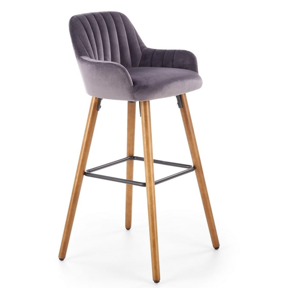 chaise de bar en velours - massif