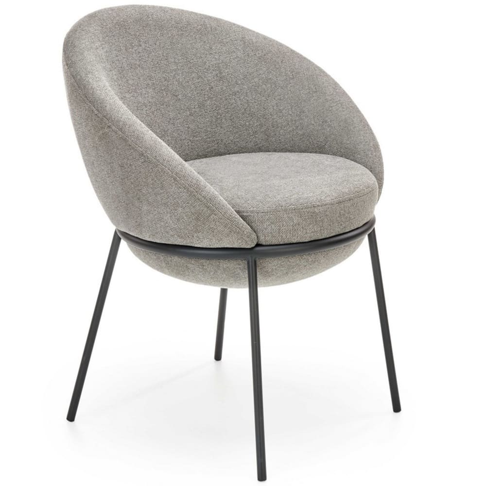 chaise en tissu de polyester - gris acier