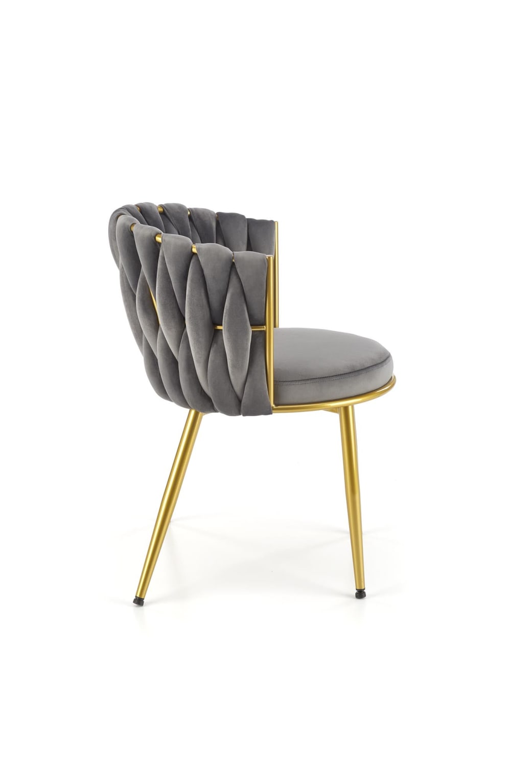 Grauer Designerstuhl mit goldenen Beinen - Maisons Du Monde