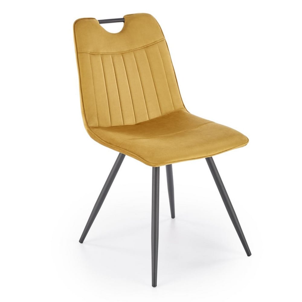 chaise design acier noir - jaune