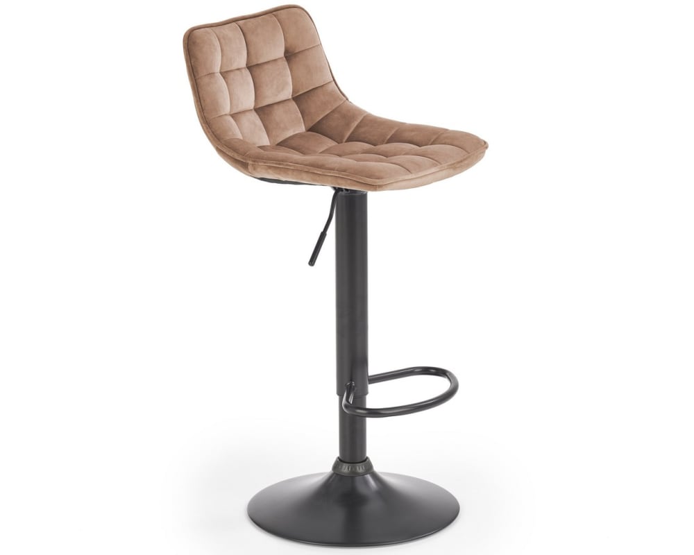 Tabouret de bar en velours - pied