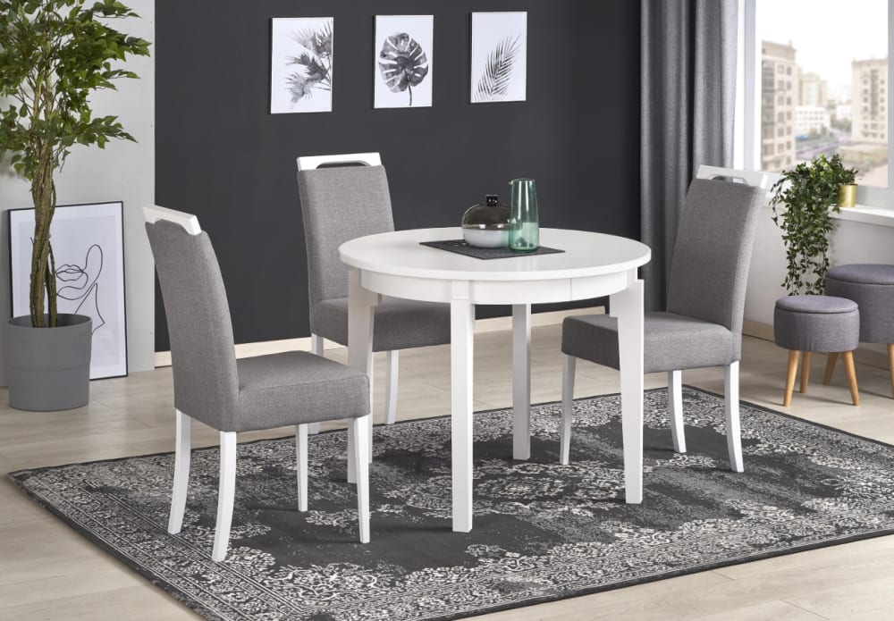 Weißer ausziehbarer runder Tisch, 100–200 cm - Maisons Du Monde