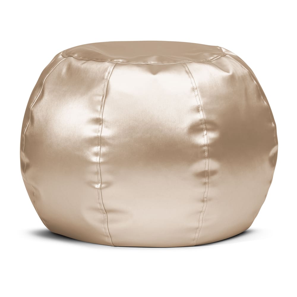Pouf rond métalisé effet cuir doré 60 ∅ x40 cm Pouf rond métalisé effet cuir doré 60 ∅ x40 cm