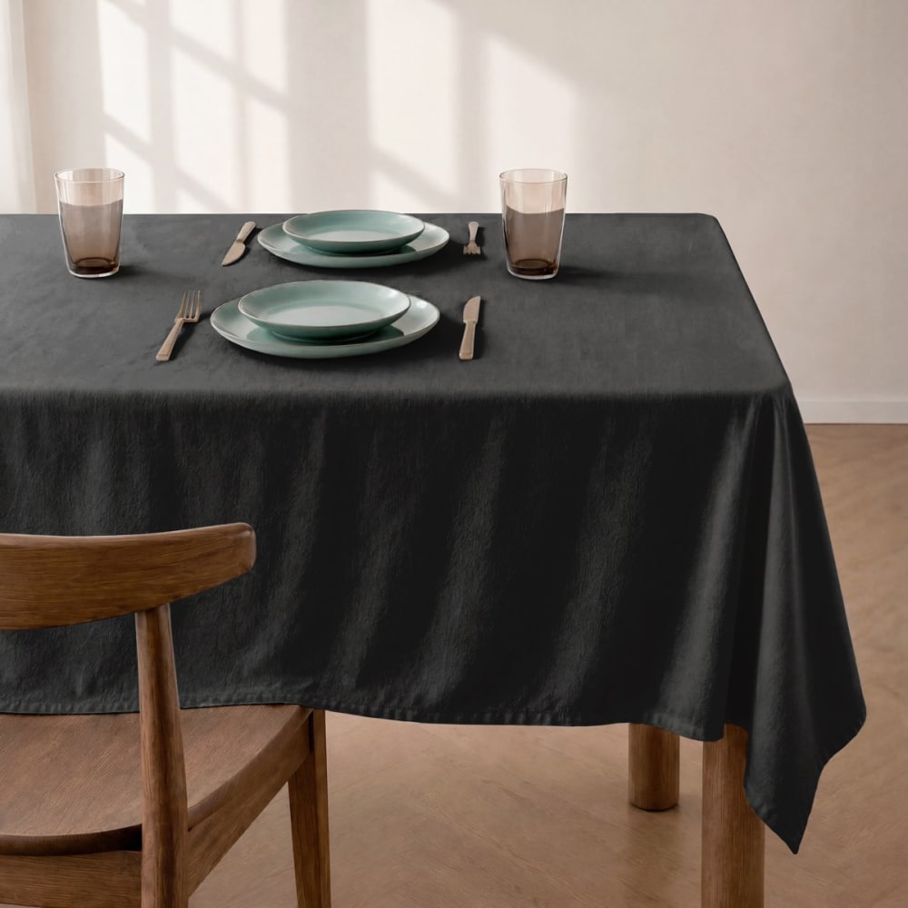 Nappe unie antitache noire 140x140cm