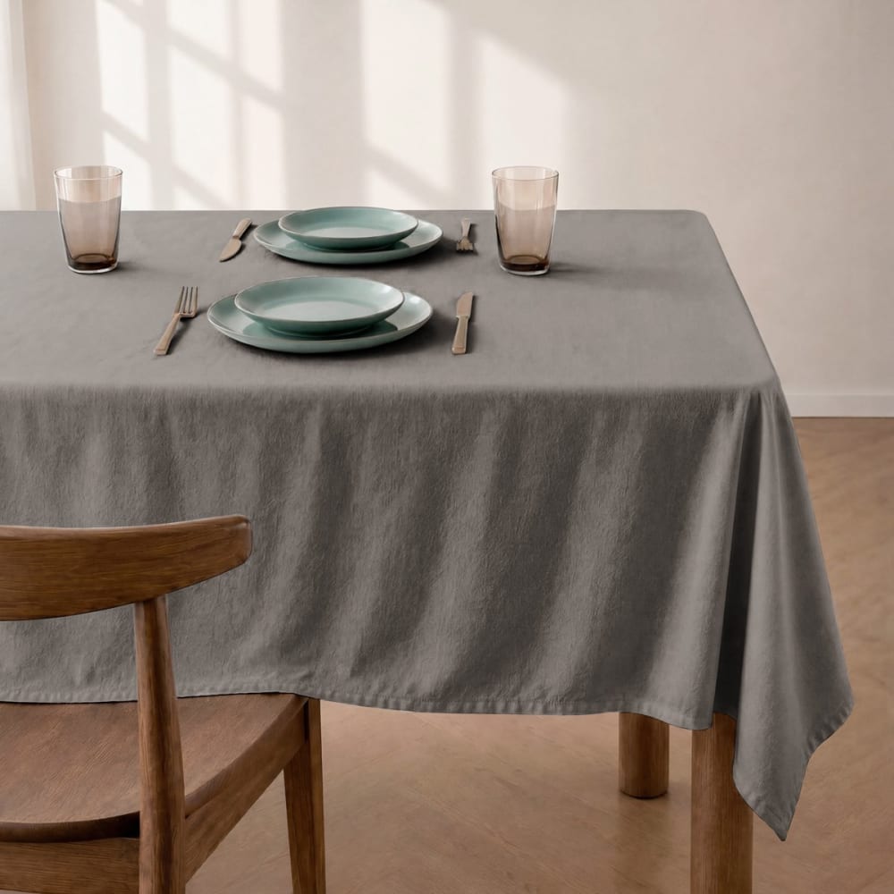 Nappe unie antitache grise 140x200cm