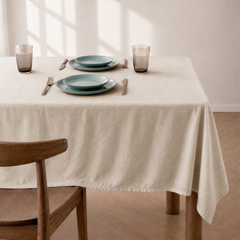 Nappe unie antitache ivoire 140x100cm Nappe unie antitache ivoire 140x100cm