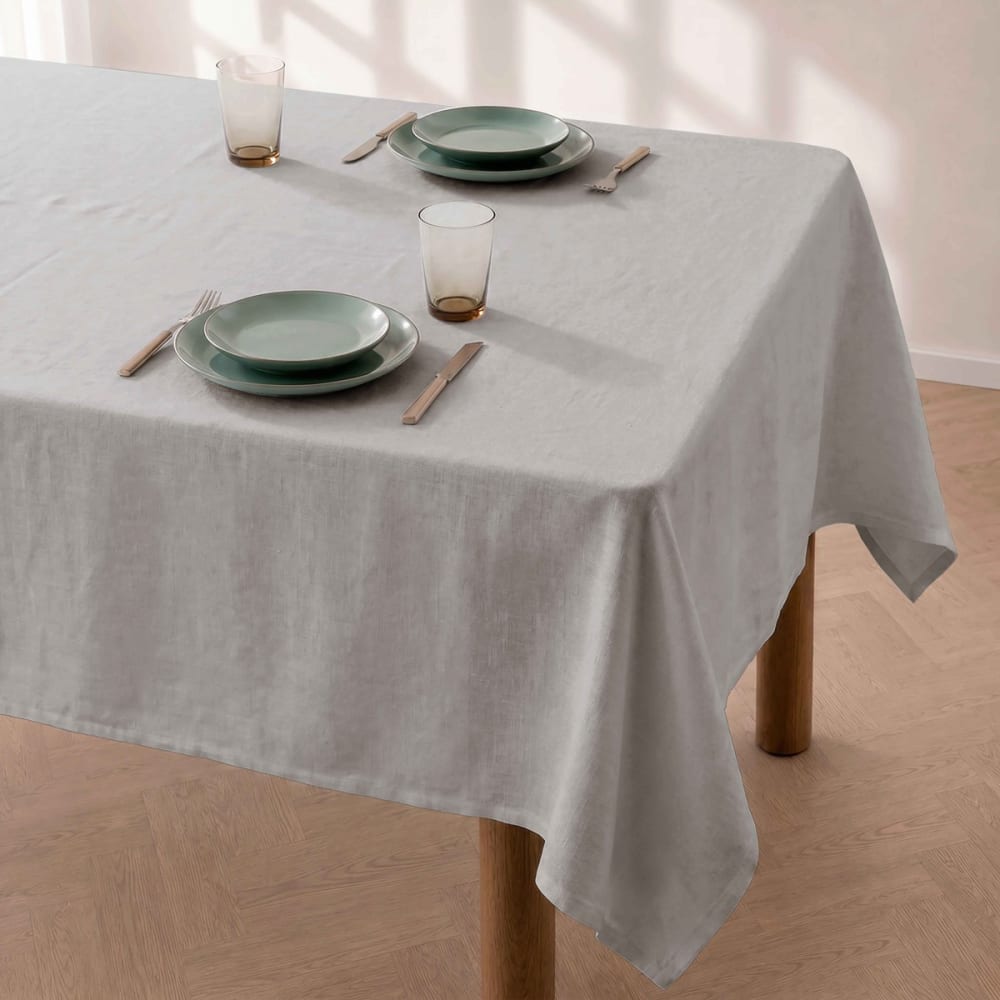 Nappe unie antitache perle 140x140cm