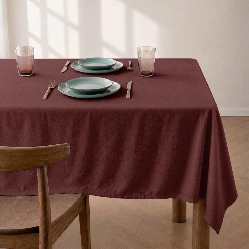 Nappe unie antitache bordeaux 140x100cm