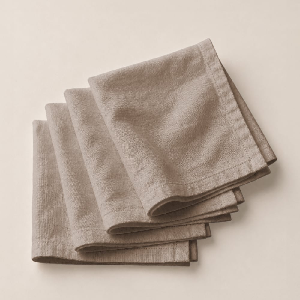 Lot de 4 serviettes de table unies moka 42x42cm