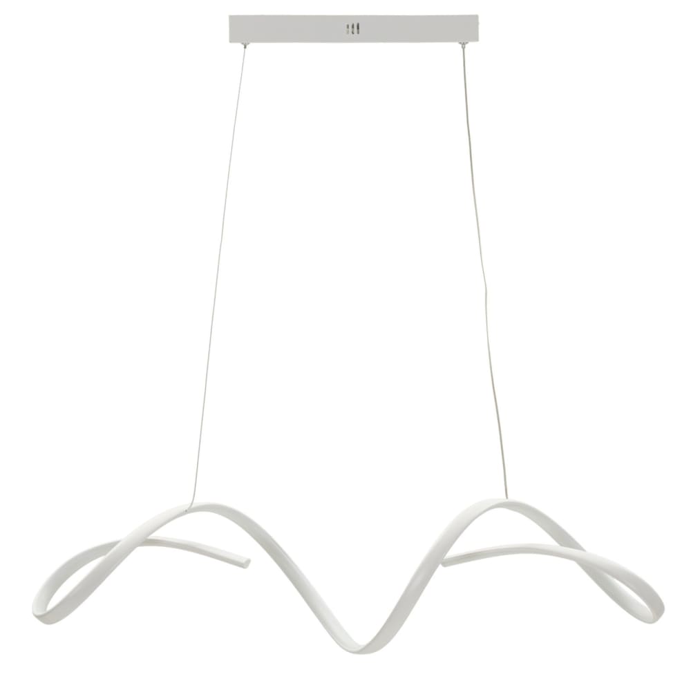 Weißer LED-Kronleuchter aus Metall mit 3 Leuchten, 80 x 20 x 120