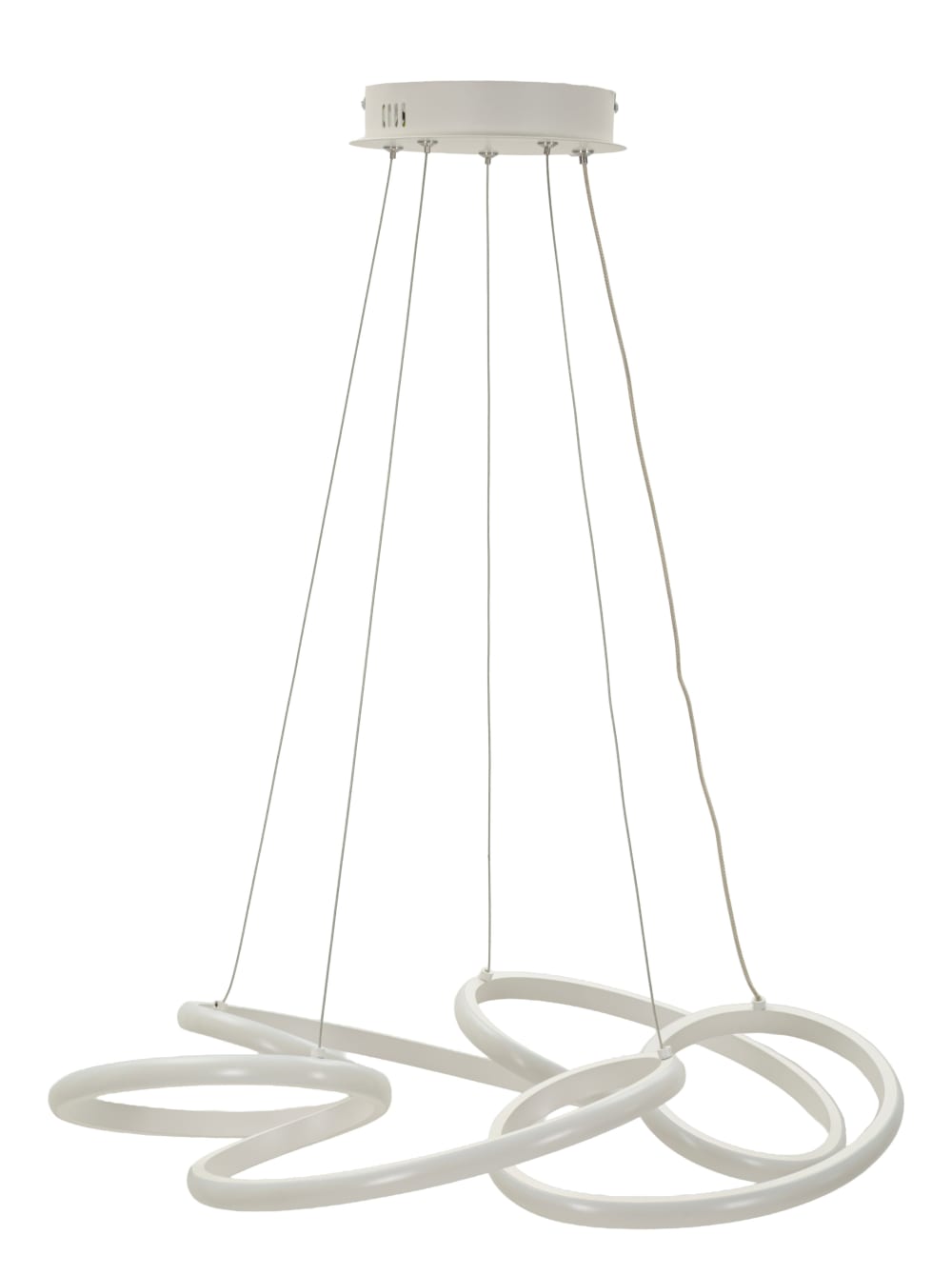 Weißer LED-Kronleuchter aus Metall mit 3 Leuchten, ø 55 x 120 cm