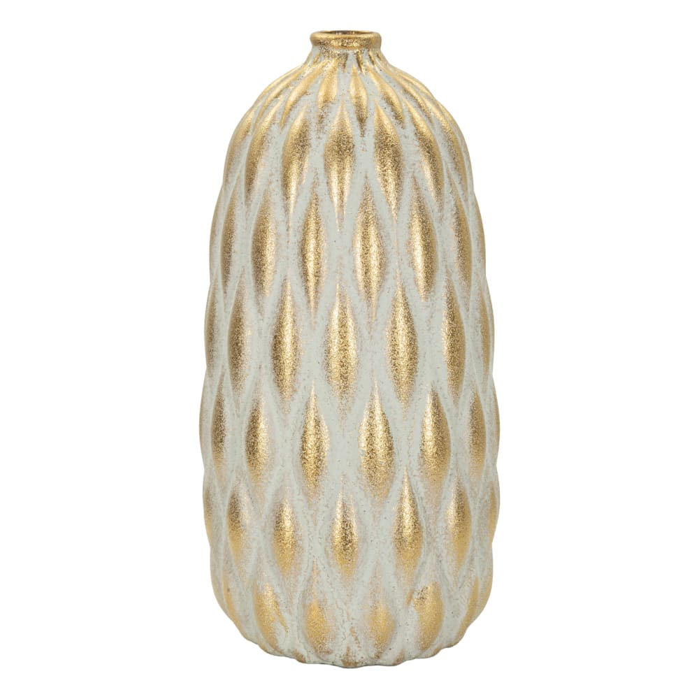Mauro Ferretti Dekorative Keramikvase, modernes Design, ø 18,5 x 37,5 cm Grau Keramik