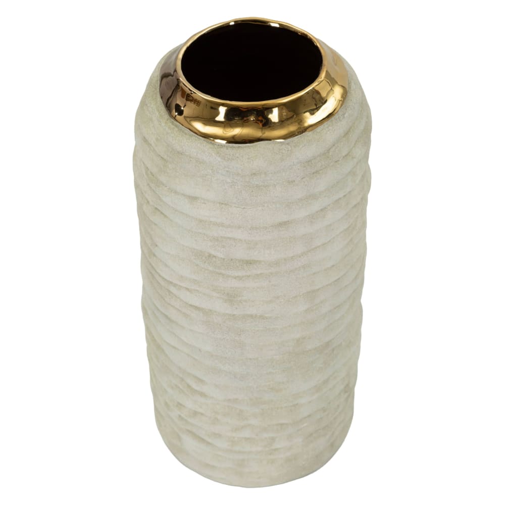 Dekorative Keramikvase mit Goldverzierungen, ø 14 x 30 cm -