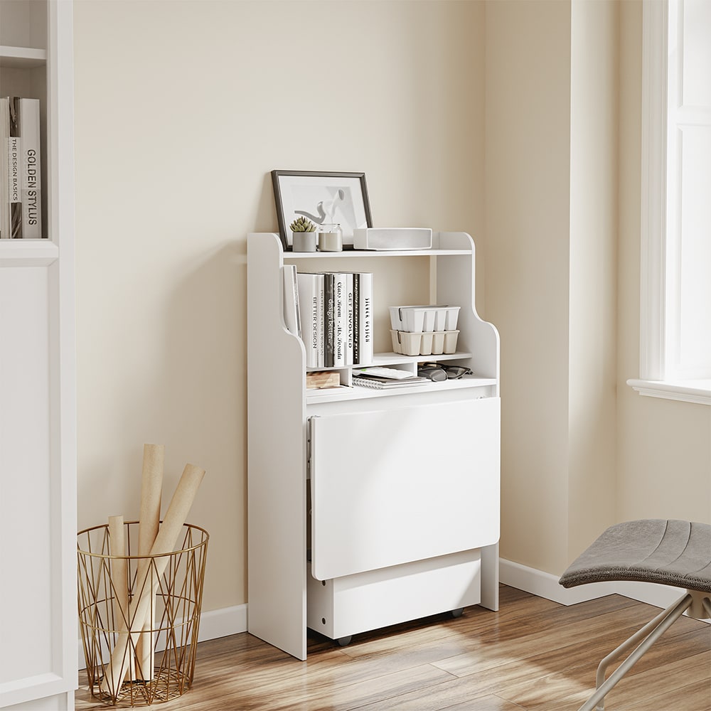 Schreibtisch klappbar Weiß 61×25×100 cm FWT105-II-W - Maisons Du