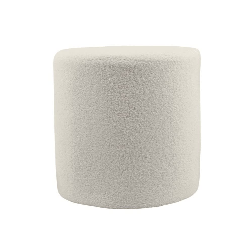 Pouf rond en tissu bouclette 33cm Pouf rond en tissu bouclette 33cm