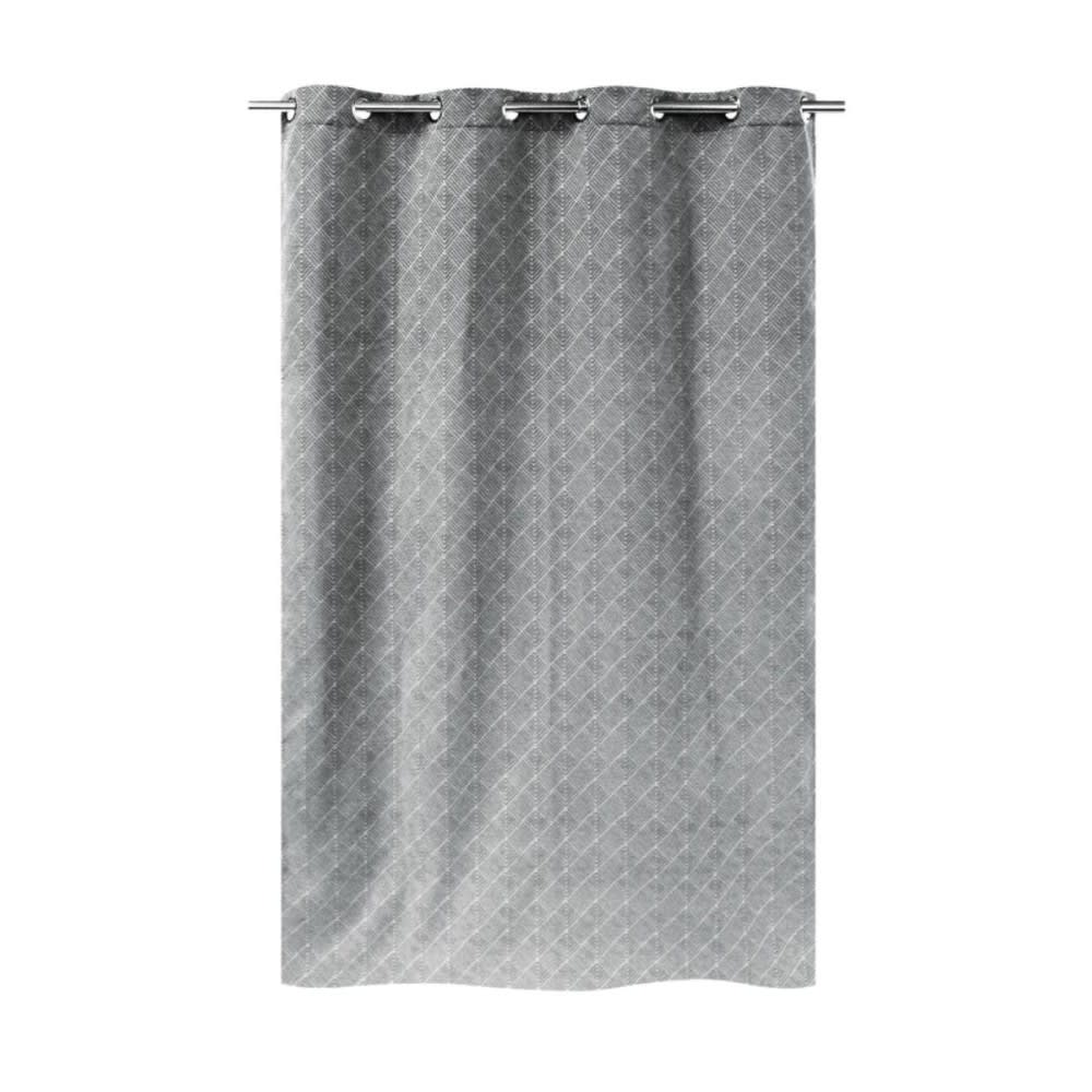 Rideau tissé jacquard chenille gris 140x250cm — vue 3