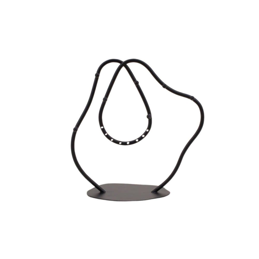 Porte bijoux design en fer noir 20cm