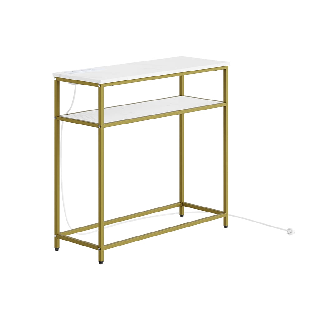 SoBuy Konsole mit Steckdosen Gold 80×30×75 cm FSB106-E-G style modern Gold Spanplatte