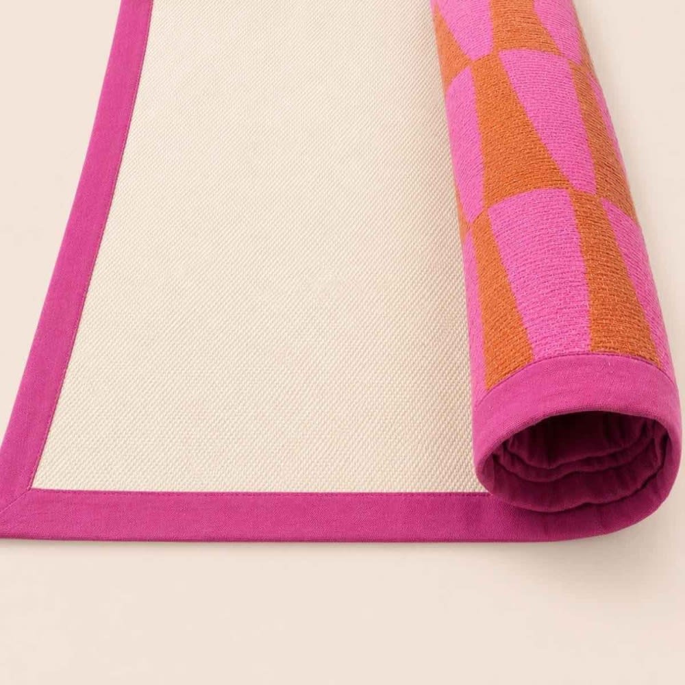 Tapis motifs géométriques rose, orange 120x170cm — vue 3