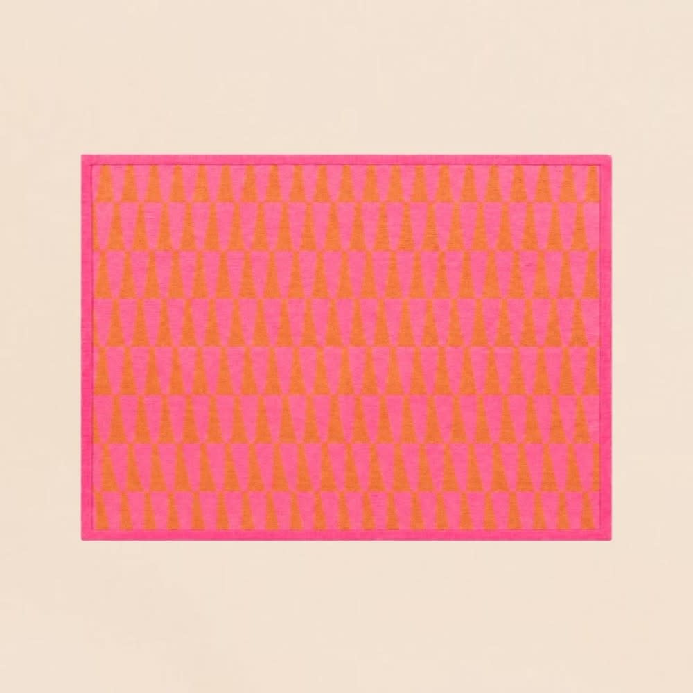 Tapis motifs géométriques rose, orange 120x170cm — vue 4