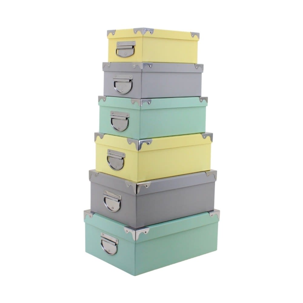 Set de 6 boites de rangement tricolores Set de 6 boites de rangement tricolores