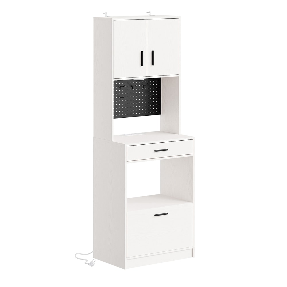 SoBuy 2er-Set Hochschrank mit Schubladen Cremeweiß 60×40×170 cm style modern - Spanplatte