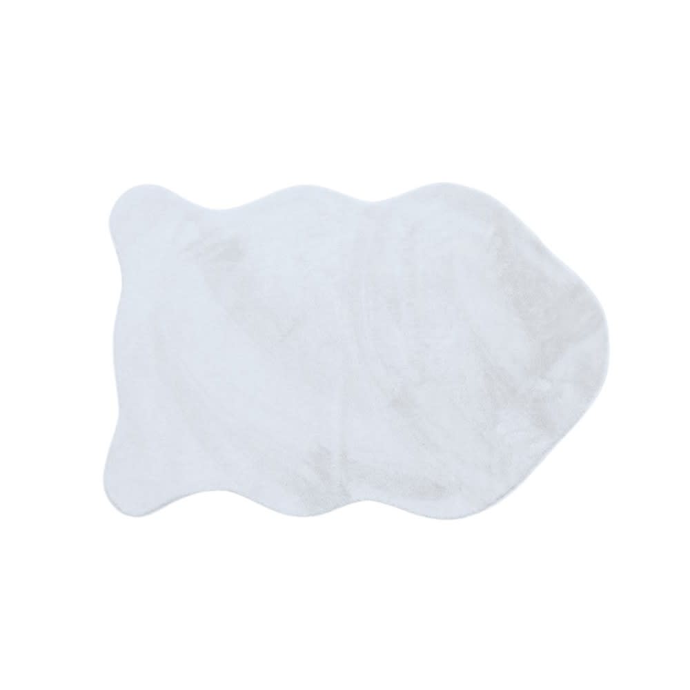Descente de lit fausse fourrure blanche 90x60cm