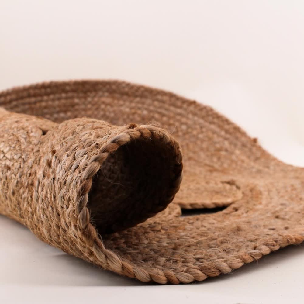 Tapis en jute rond forme fleur 100cm — vue 4