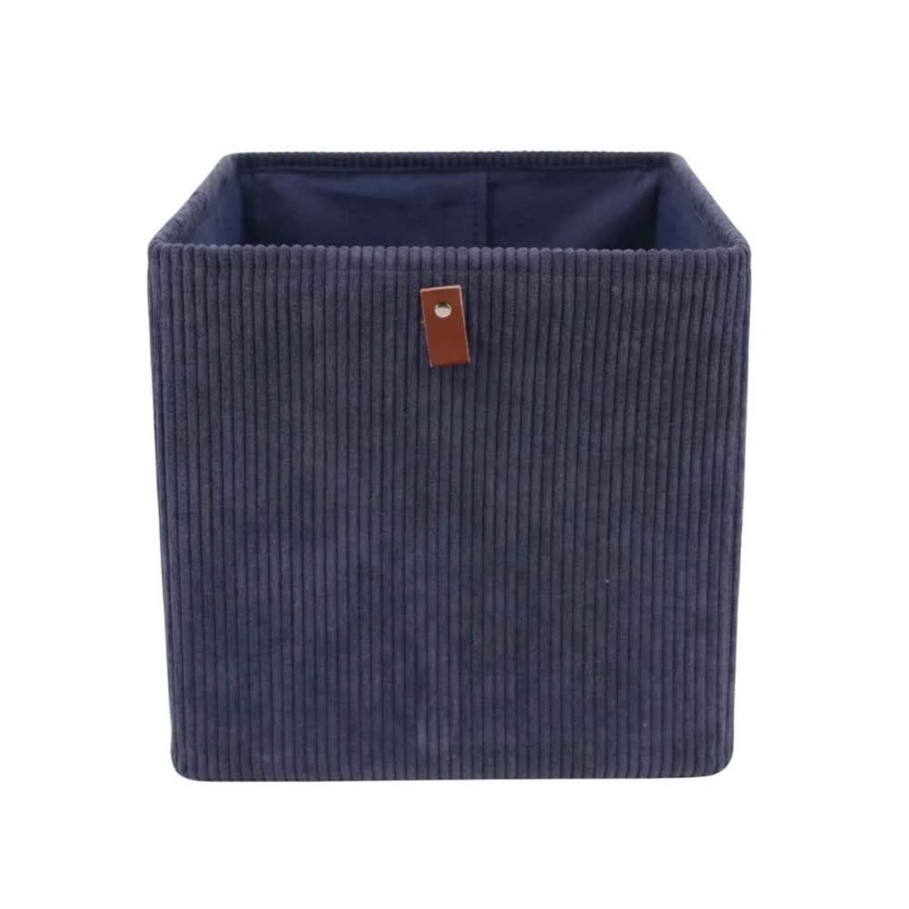Cube de rangement en velours bleu 31x3cm Cube de rangement en velours bleu 31x3cm